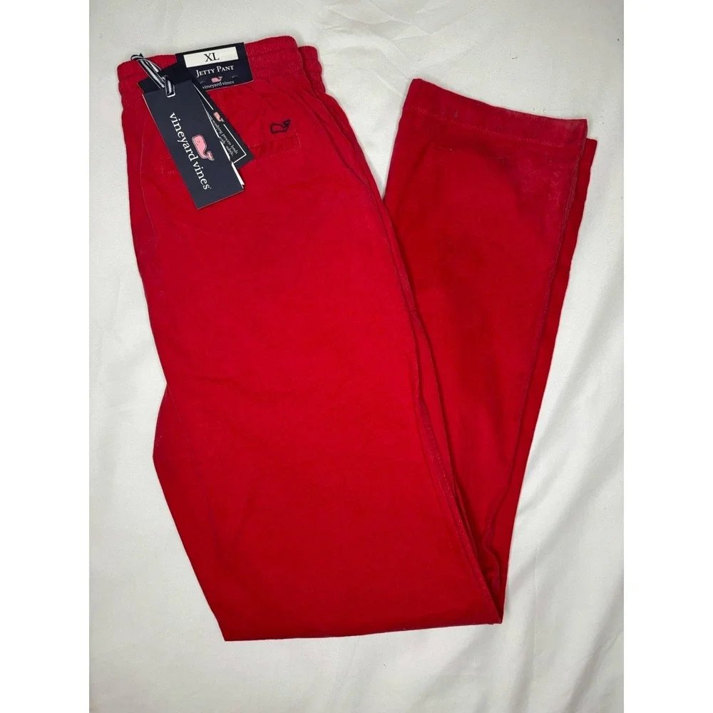 Vineyard Vines Boys Corduroy Jetty Pants Size‎ XL (18) Red Whale Fish Velvet NWT